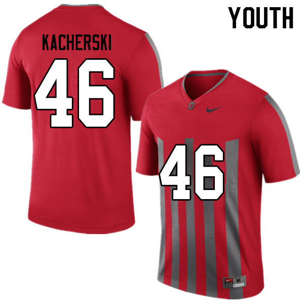 Ohio State Buckeyes Cade Kacherski Youth #46 Throwback Authentic Stitched College Football Jersey